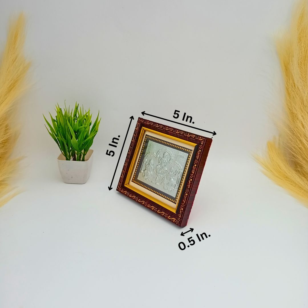 999 Pure Silver Ganesh Laxmi Saraswati Frame