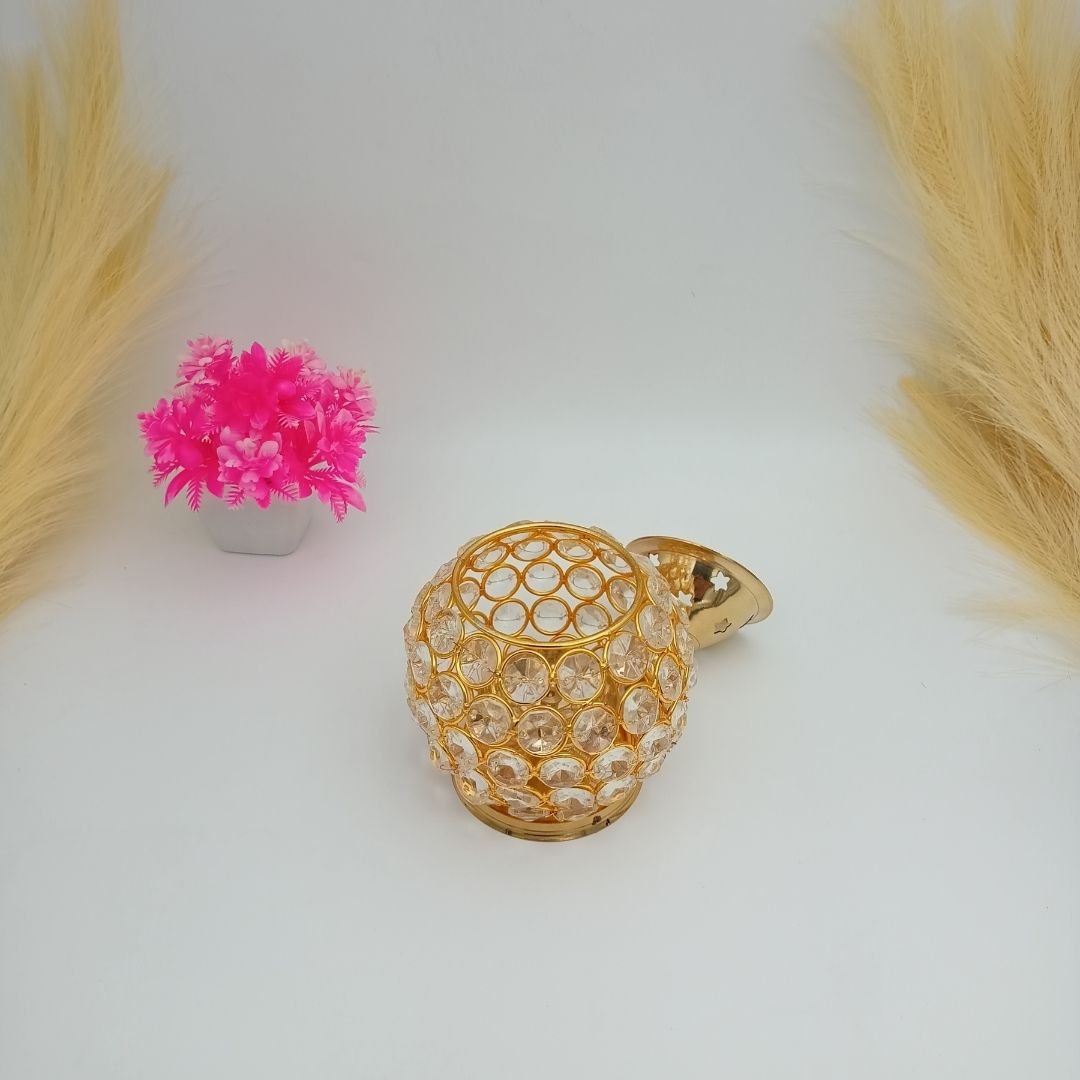 Brass Crystal Akhand Jyoti Matki Diya