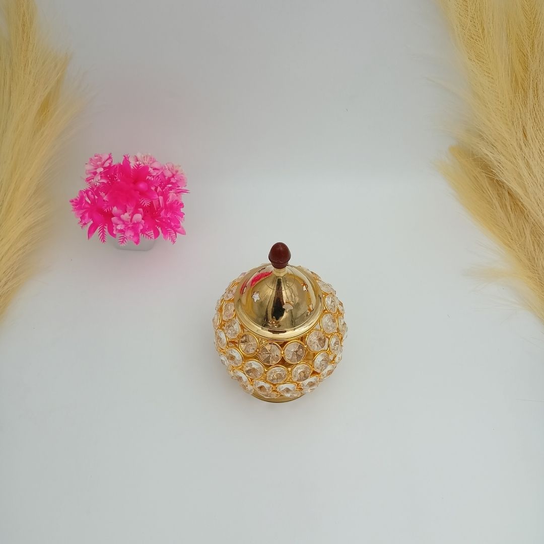 Brass Crystal Akhand Jyoti Matki Diya