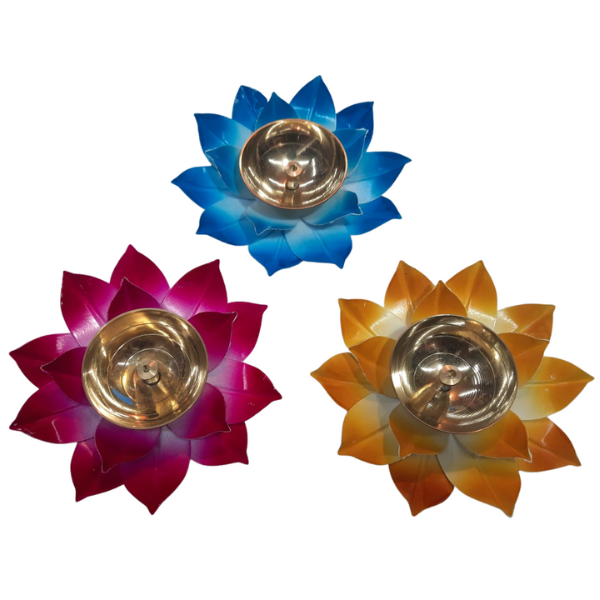 Brass Lotus Diya Set of 2