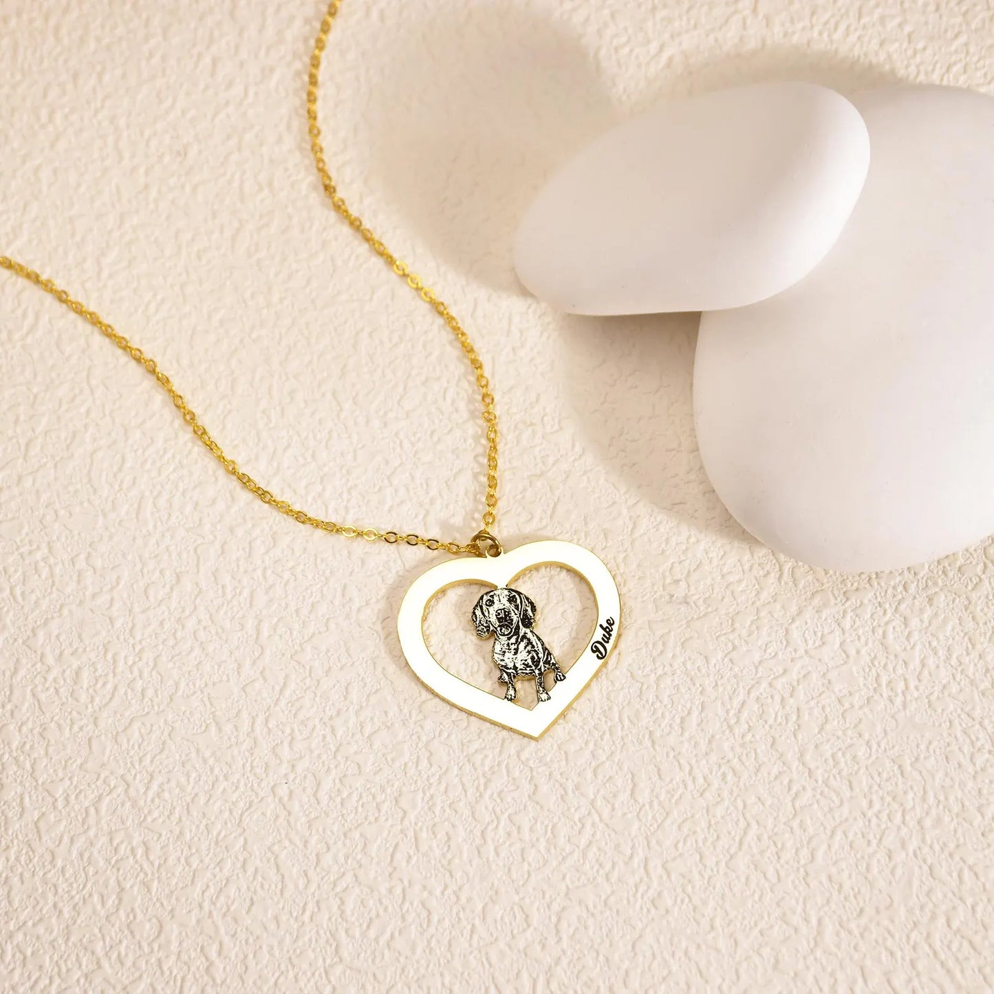 Custom Engraved Pet Portrait Necklace