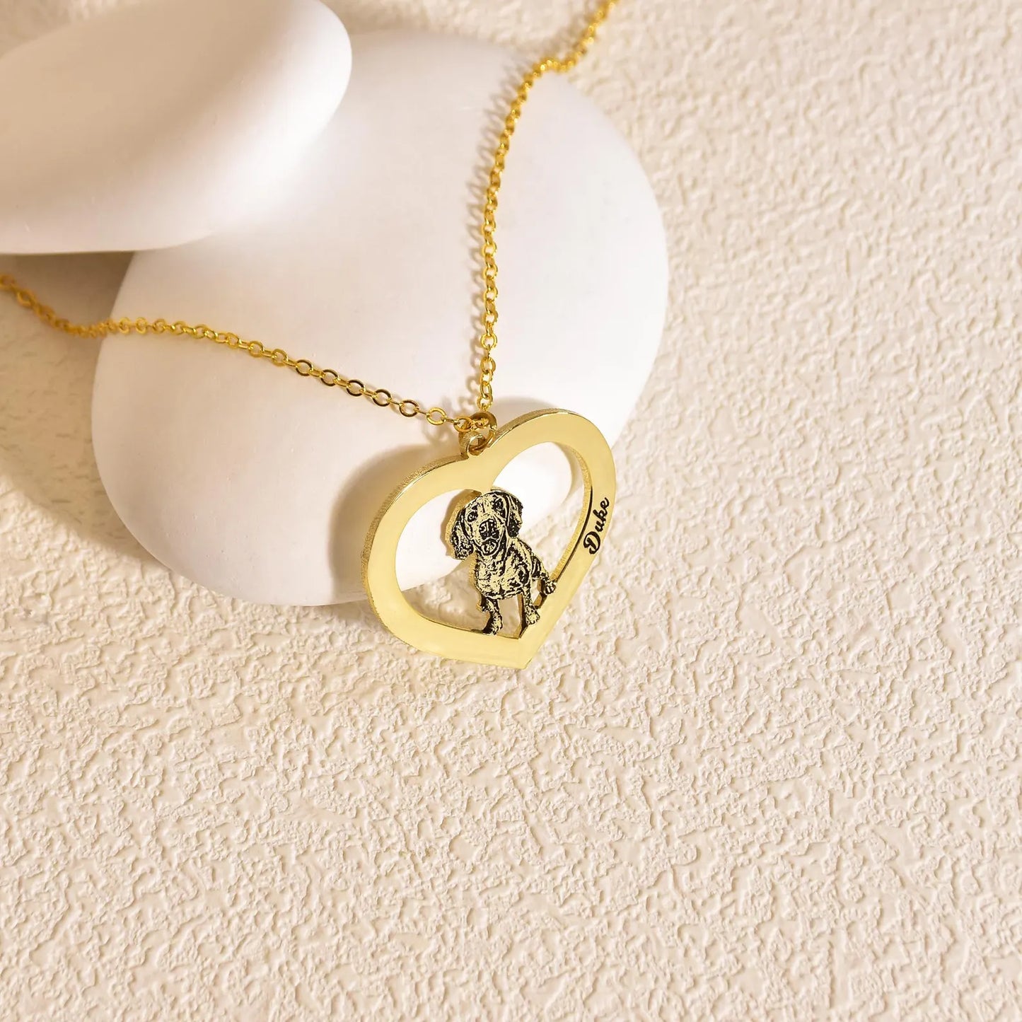 Custom Engraved Pet Portrait Necklace