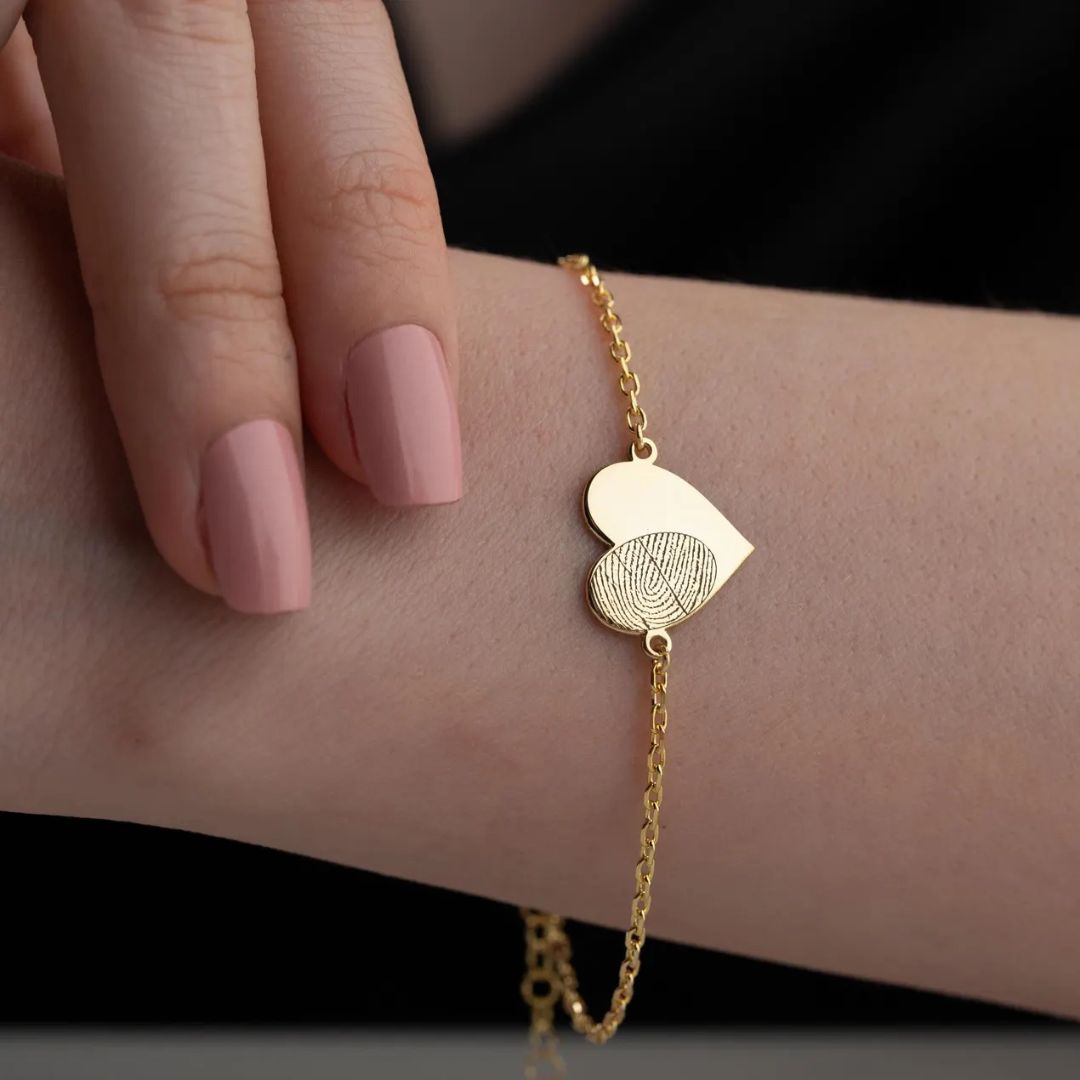 Custom Fingerprint Bracelet with Name Personalized