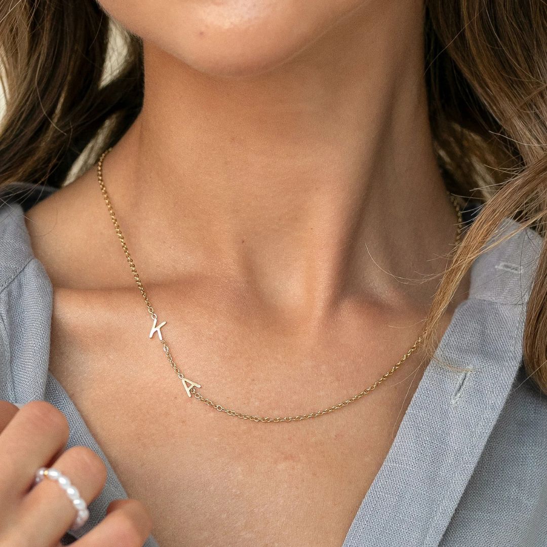 Custom Initial Sideways Necklace