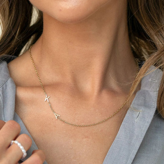 Custom Initial Sideways Necklace