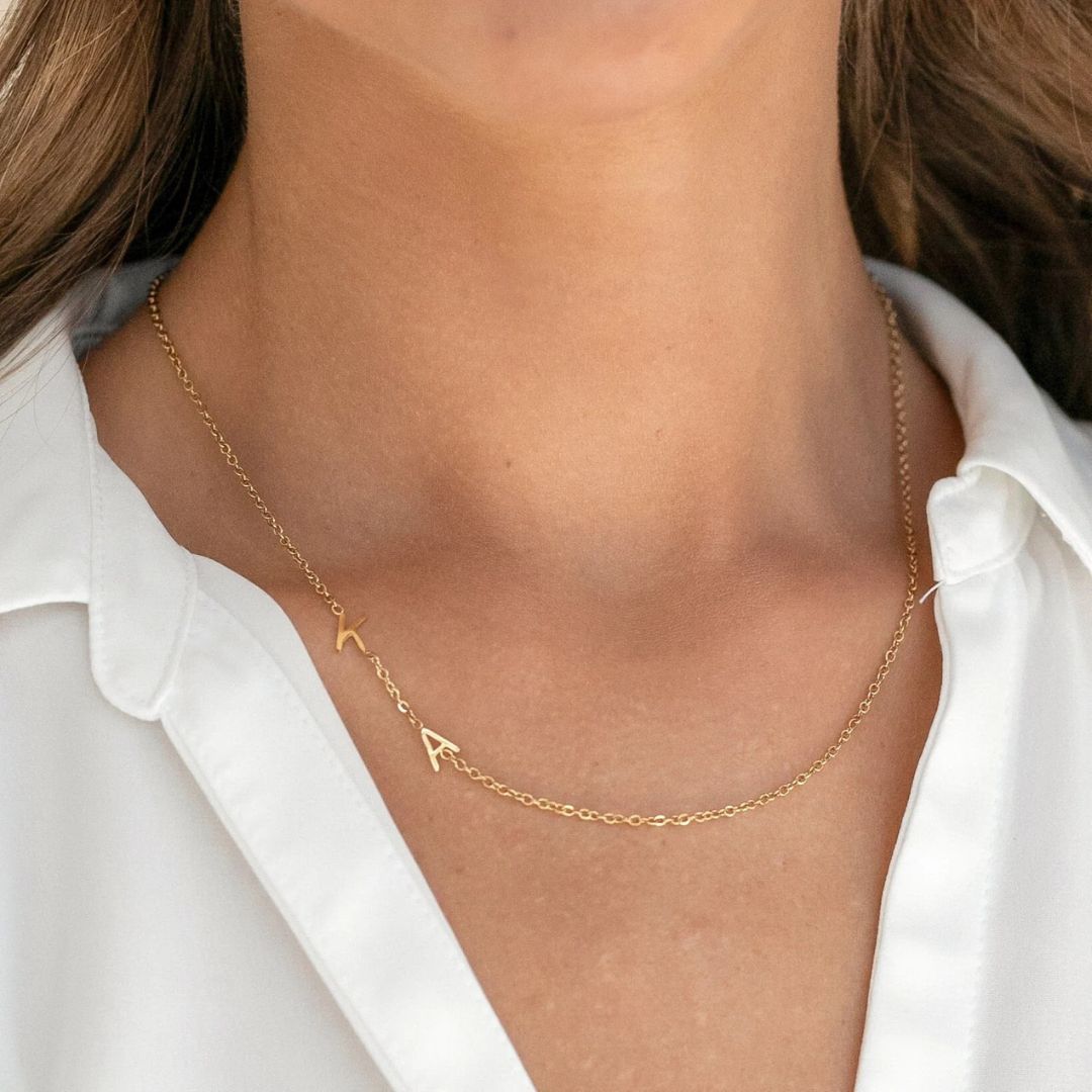 Custom Initial Sideways Necklace