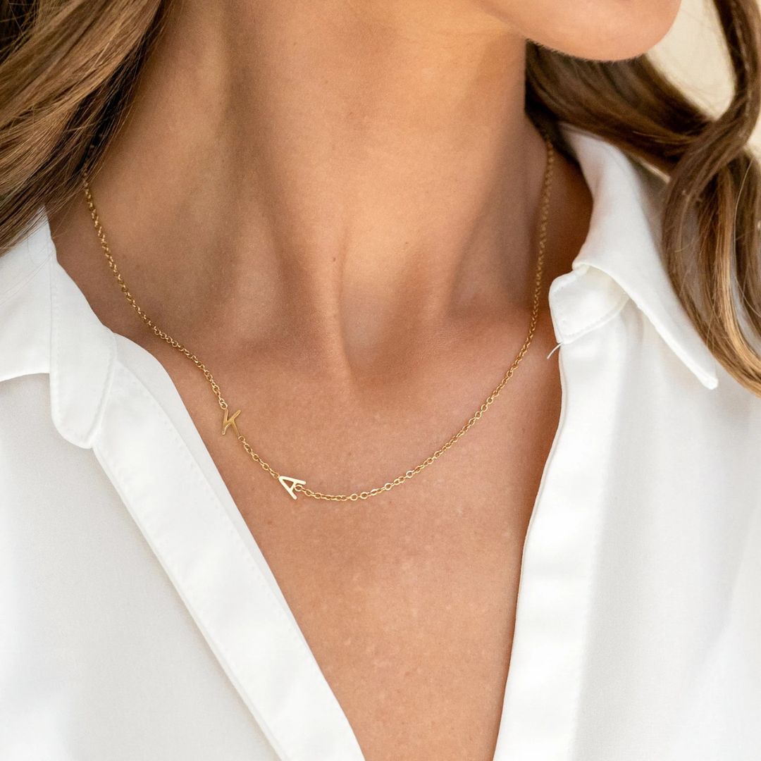 Custom Initial Sideways Necklace