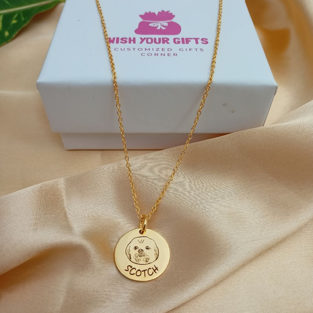 Custom Portrait Dog Necklace