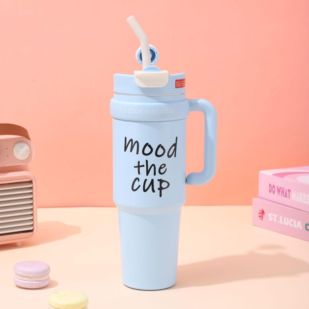 Customise Insulated Tumbler with handle and straw