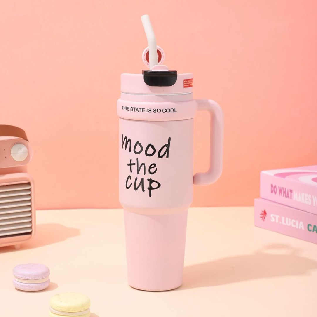 Customise Insulated Tumbler with handle and straw