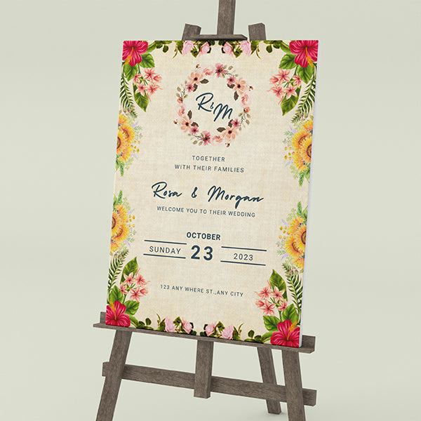 Customize Wedding Welcome Board