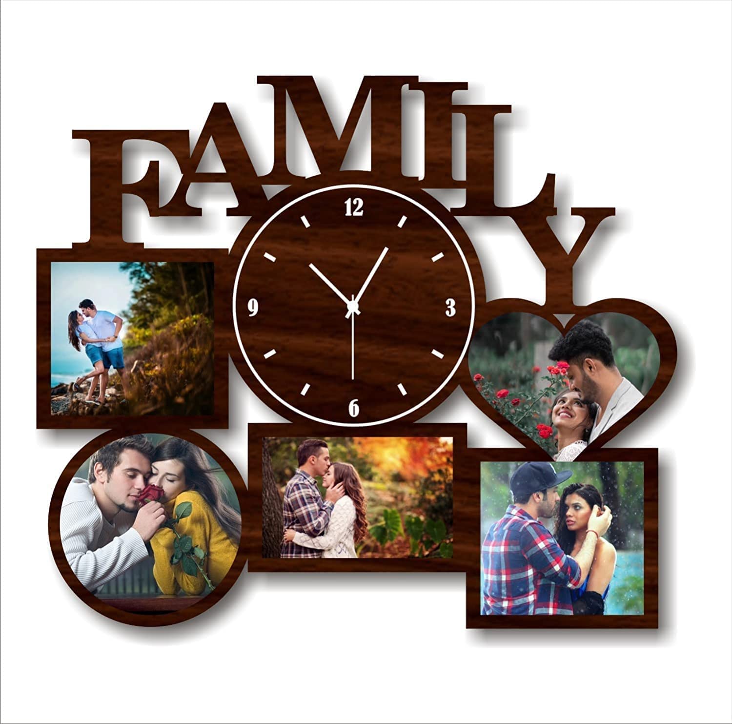 Customized Family Wall Clock With Photos – Wish Your Gifts