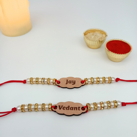 Customized Full Name Rakhi Set of 2