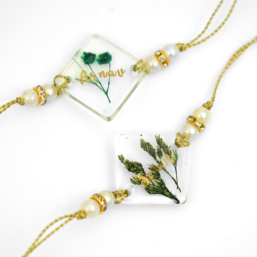 Customized Resin Rakhi Set of 2