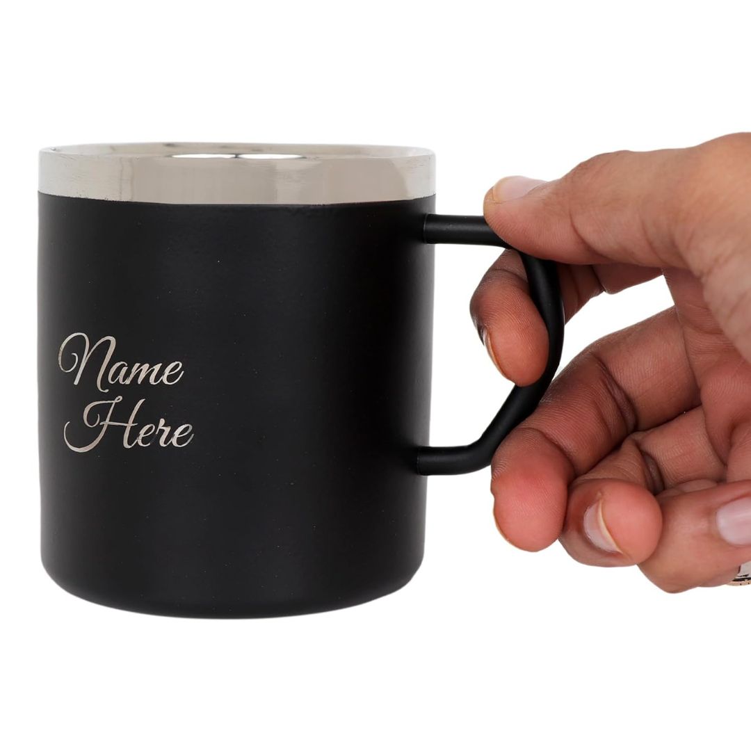 Customized Black Metal Coffee Mug