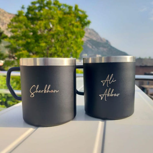 Customized Black Metal Coffee Mug