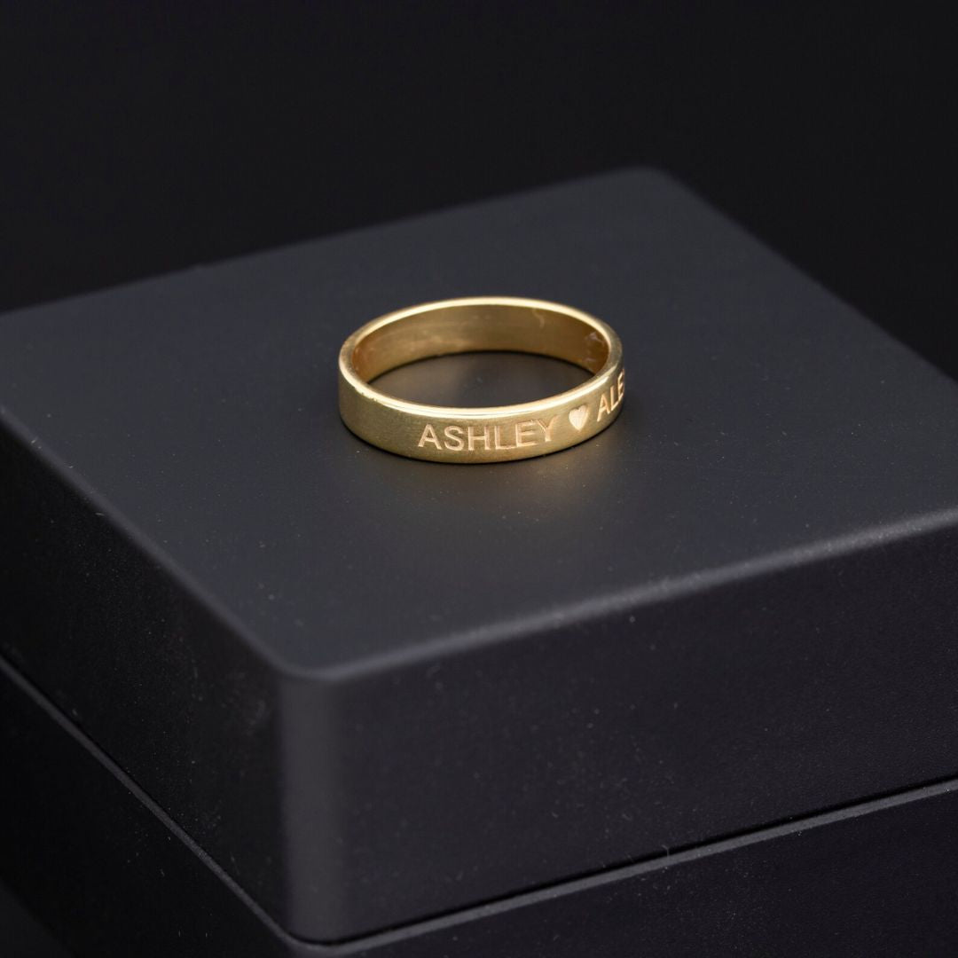 Customized Wedding Ring With Name For Couples
