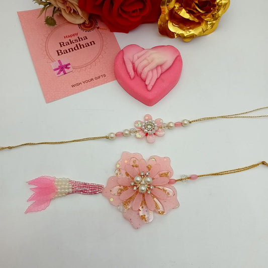 Floral & Pearl Rakhi with Puja Thali