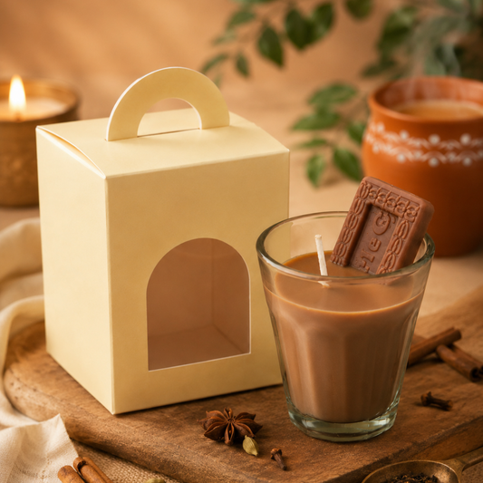 Handmade Chai Biscuit Shape Parle G Candle | Set of 2