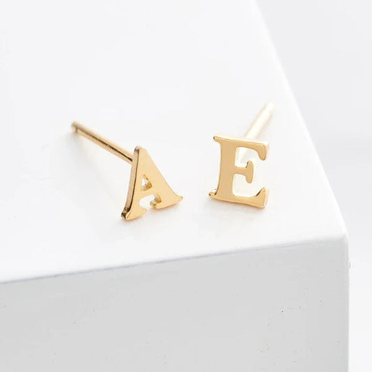 Initial Stud Earrings