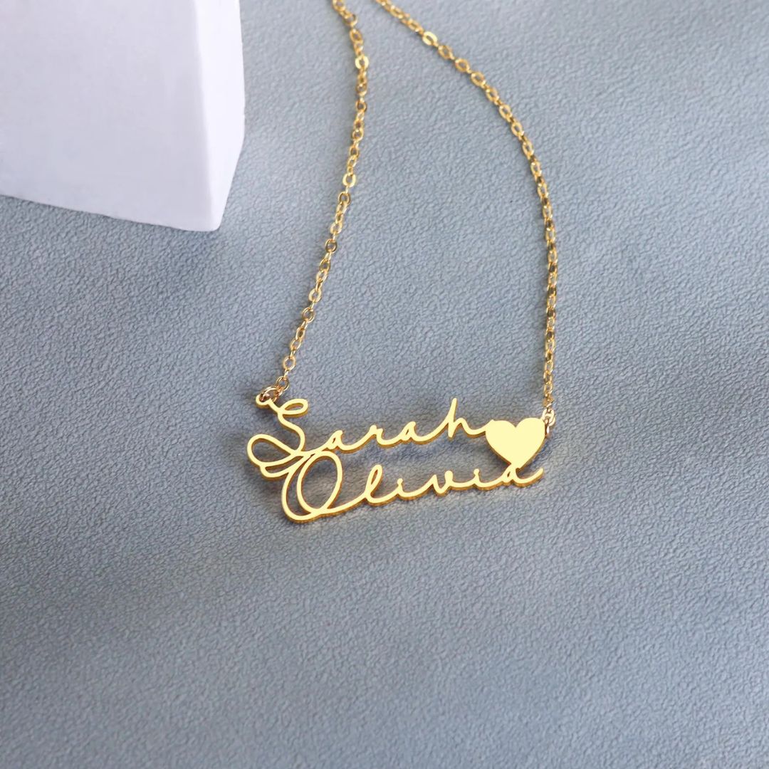 Name Necklace With Heart