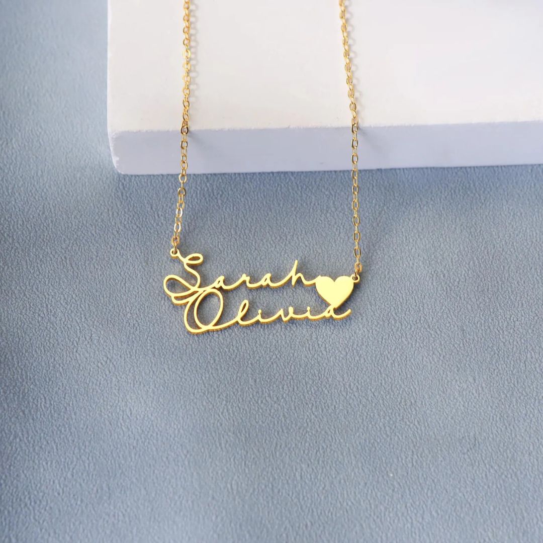 Name Necklace With Heart