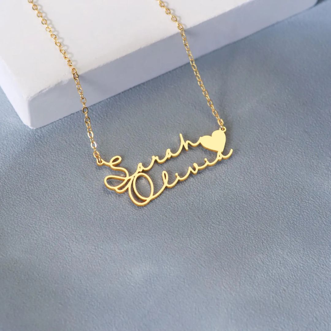 Name Necklace With Heart