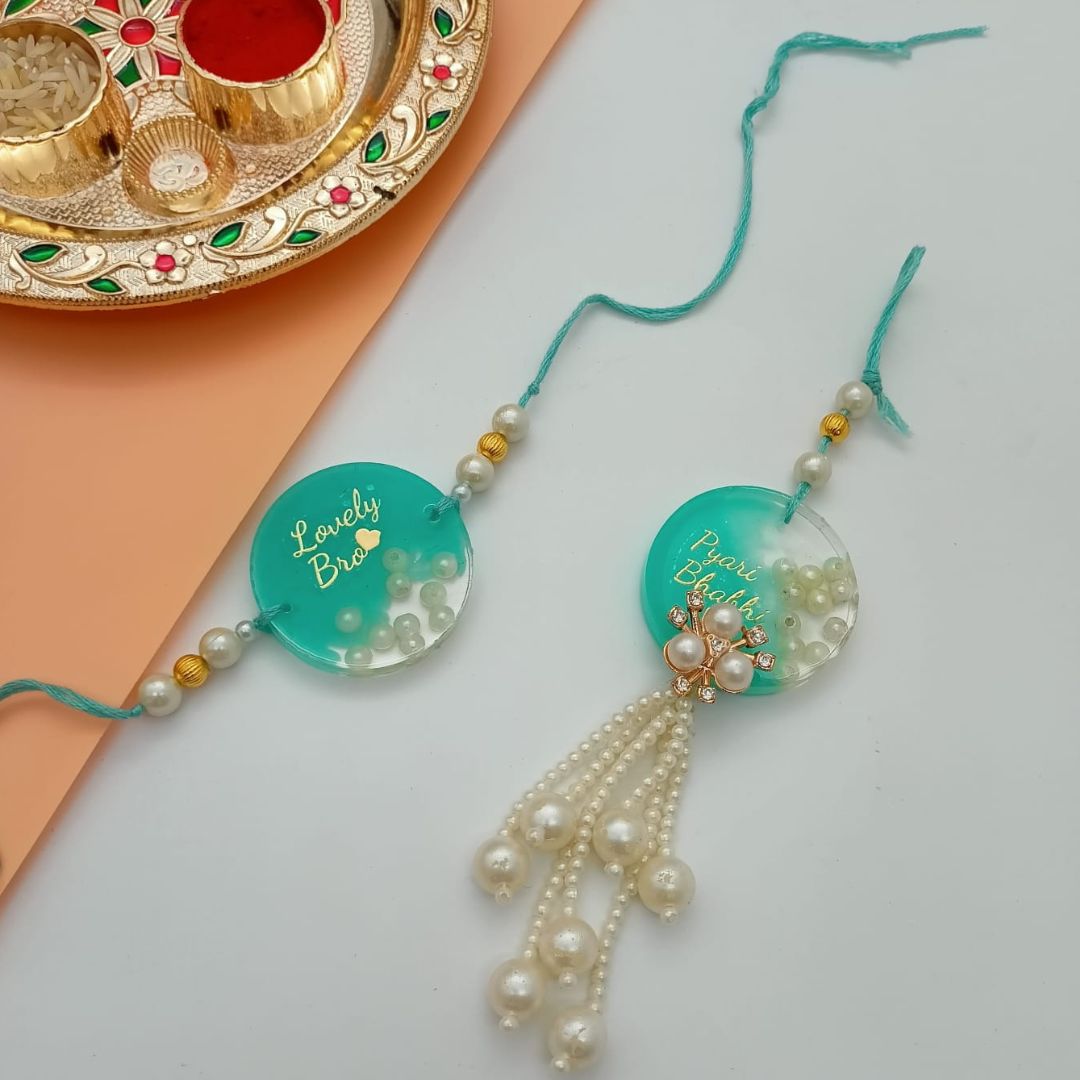 Pearl Charm Couple Rakhi