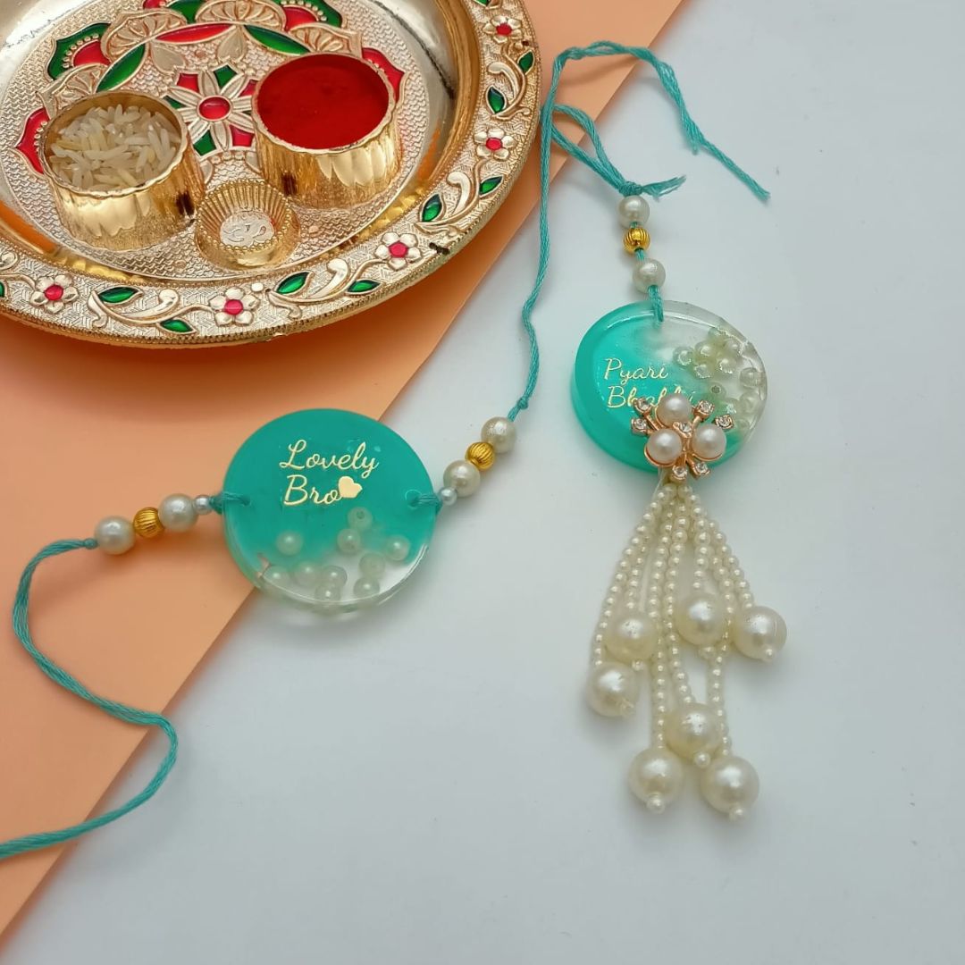 Pearl Charm Couple Rakhi