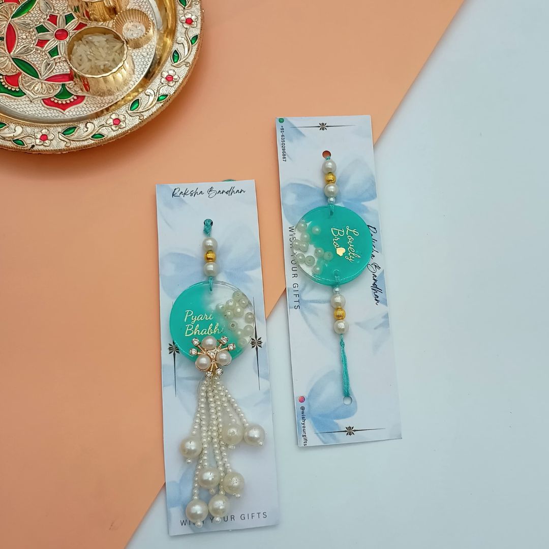 Pearl Charm Couple Rakhi