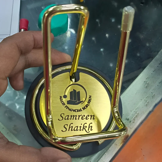 Personalized Mobile Stand Custom Engraved with Occupation and Name