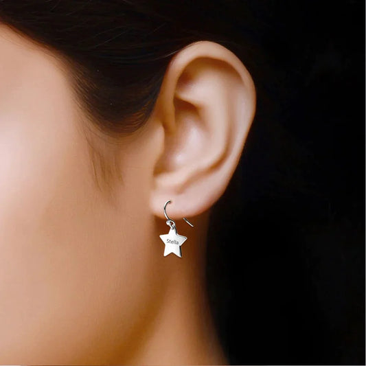 Personalized Name Star Earrings