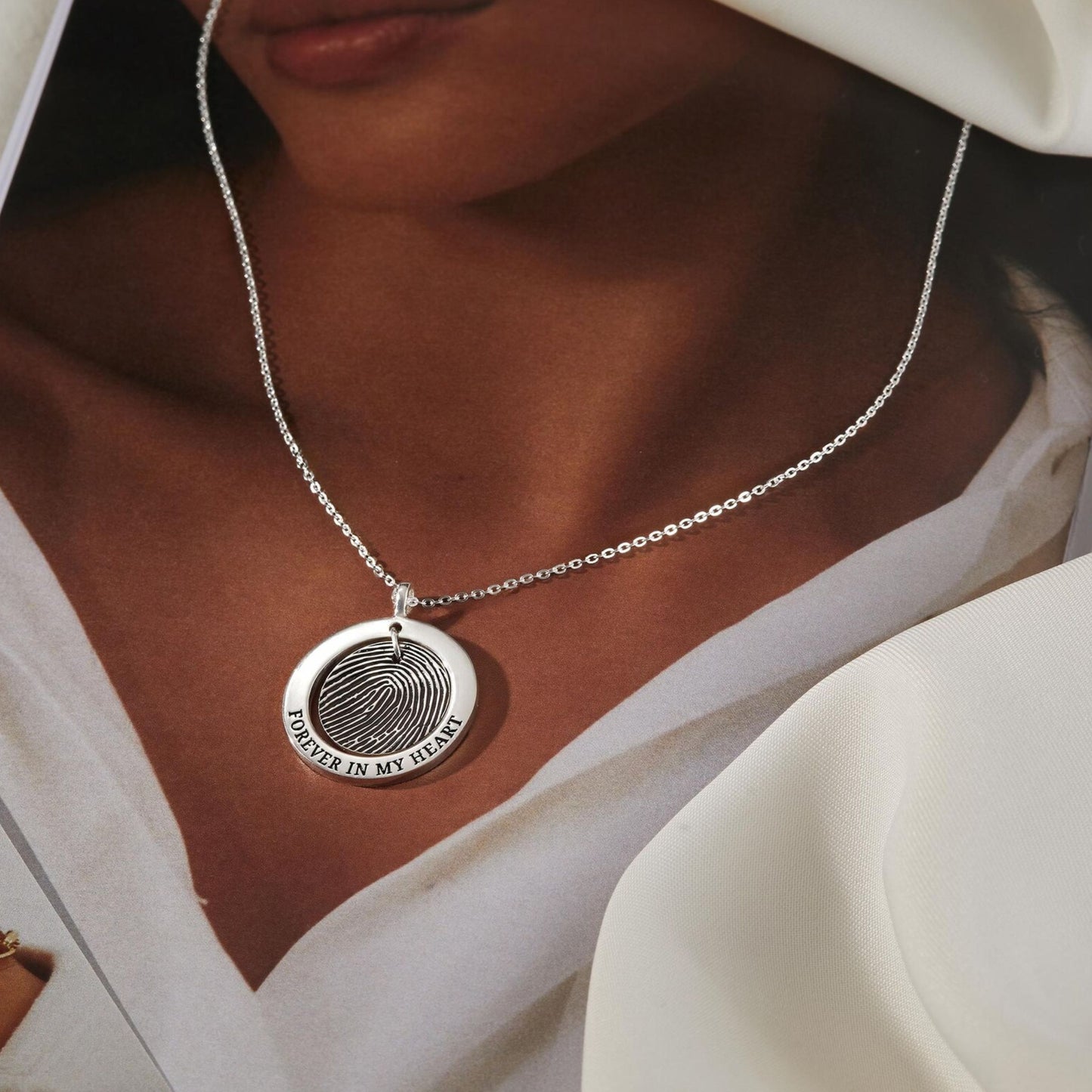 Personalized Fingerprint Pendant With Name