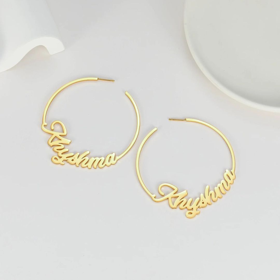 Personalized Name Hoop Earrings