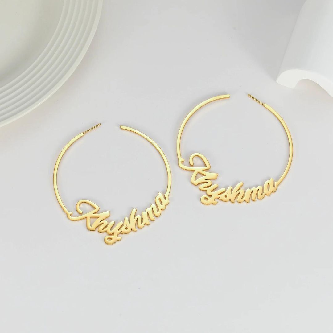 Personalized Name Hoop Earrings
