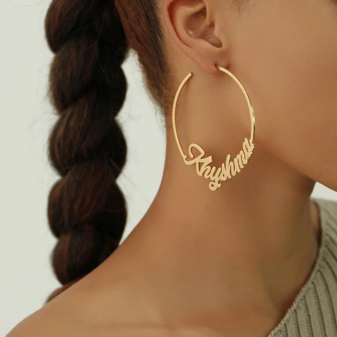 Personalized Name Hoop Earrings