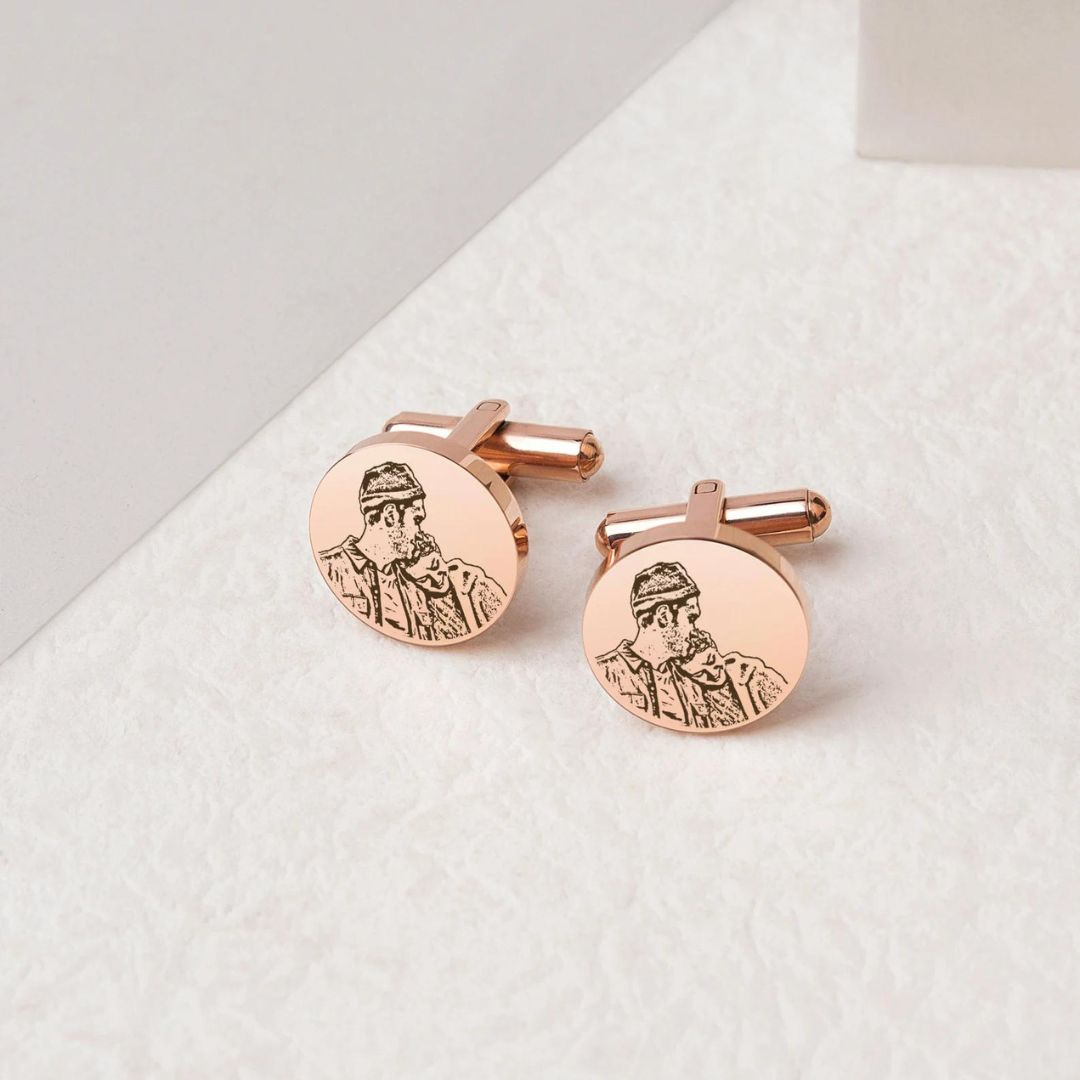 Personalized Photo Engraved Cufflinks
