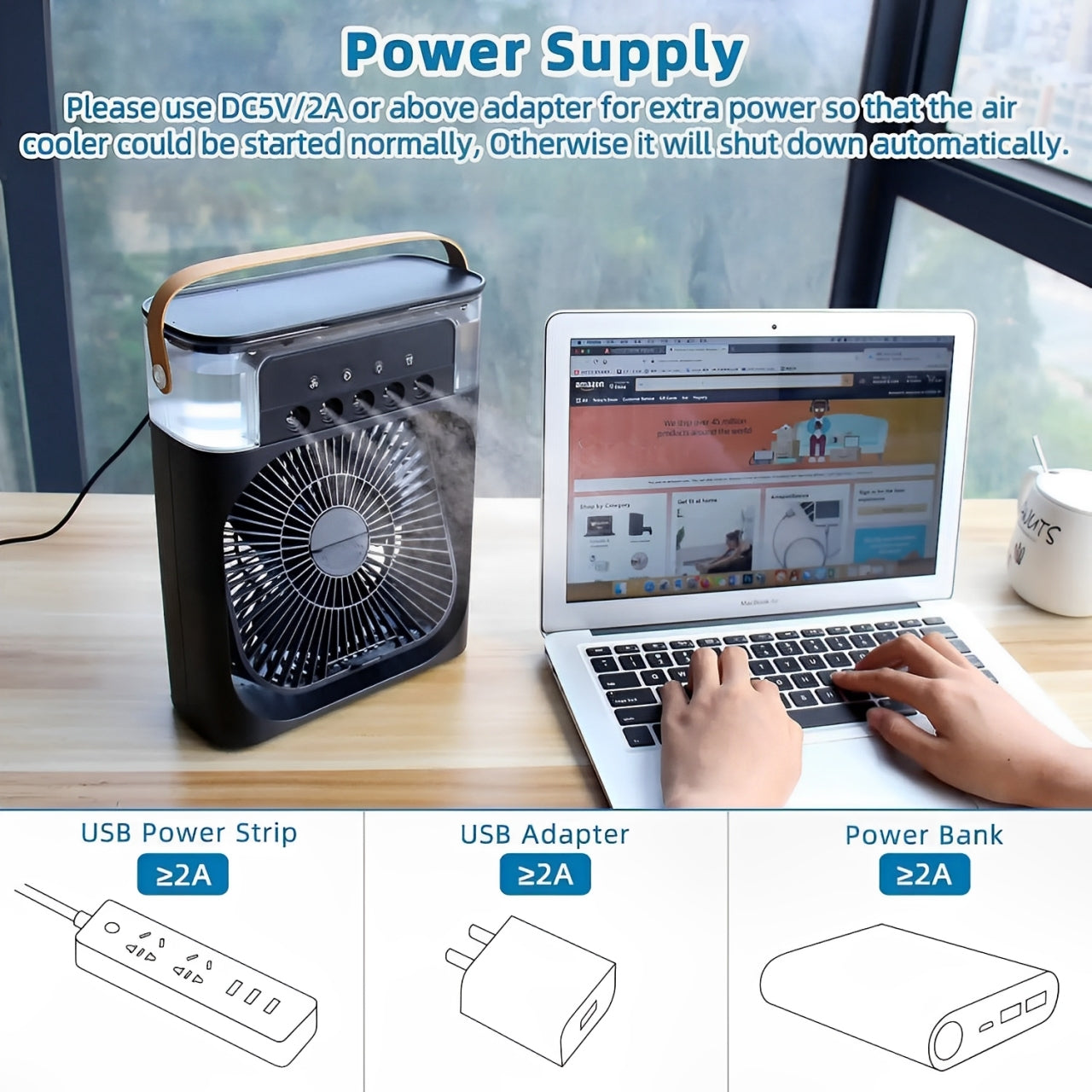 Portable Mini Air Cooler & Humidifier