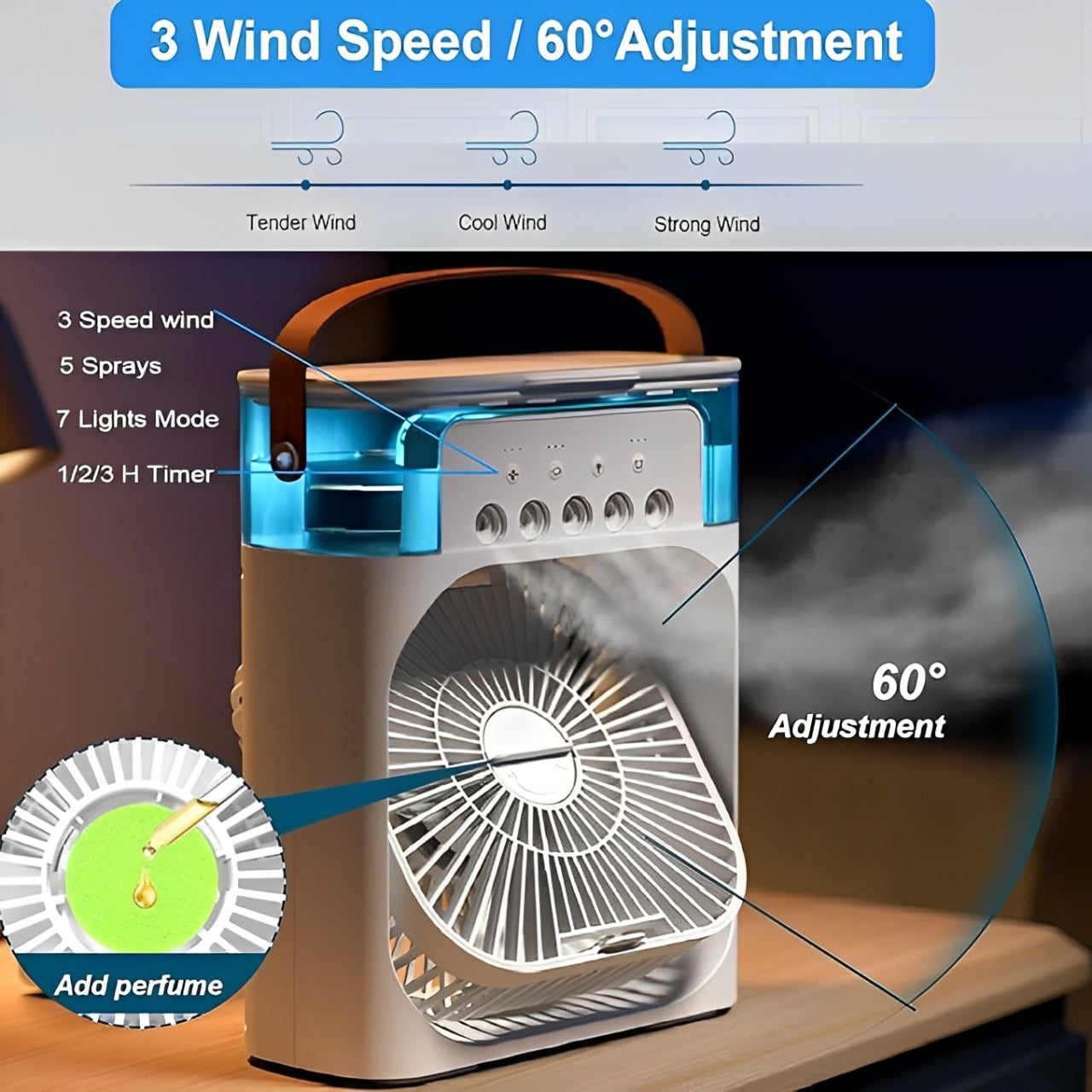 Portable Mini Air Cooler & Humidifier