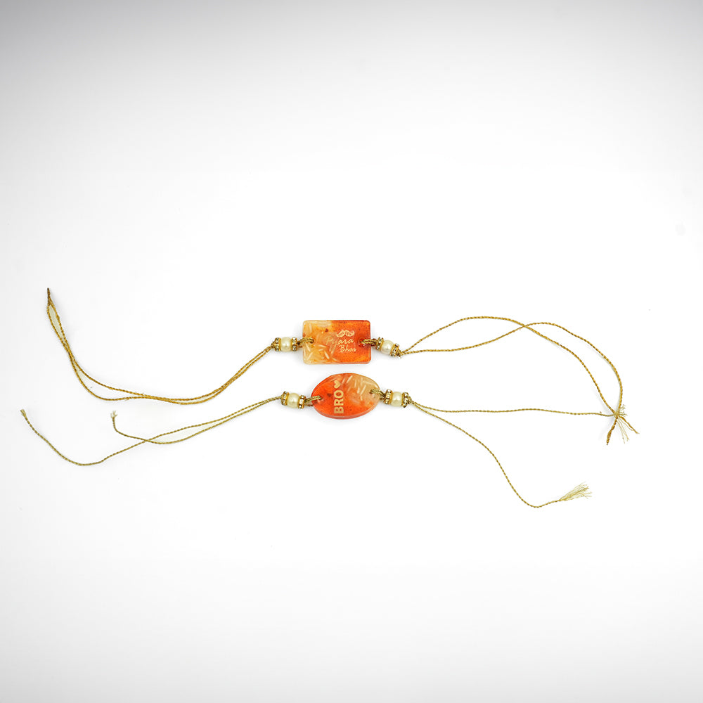 "Pyara Bhai" And Bro Resin Rakhi Set of 2