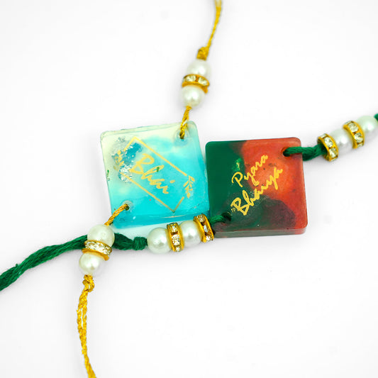 "Pyara Bhaiya" And "Bhai" Resin Rakhi Set of 2