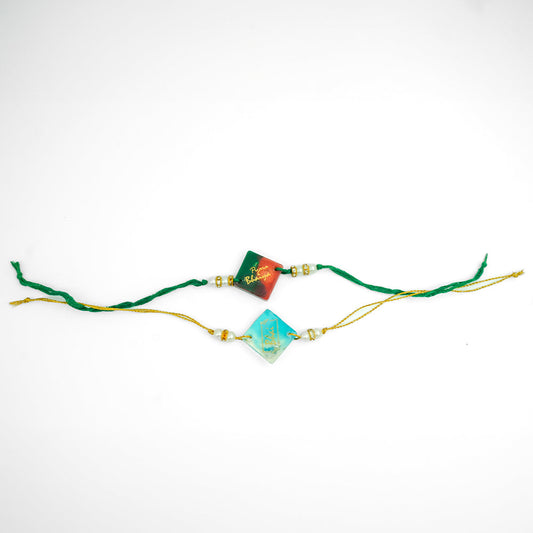 "Pyara Bhaiya" And "Bhai" Resin Rakhi Set of 2