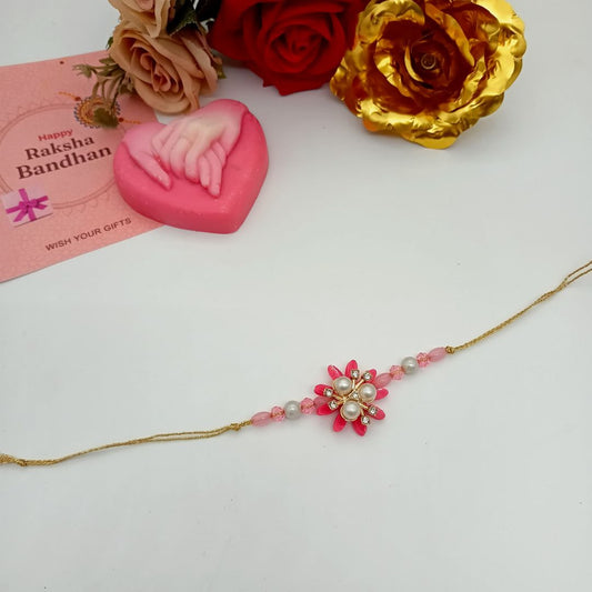 Resin Pooja Thali With Bhaiya And Bhabhi Rakhi Combo