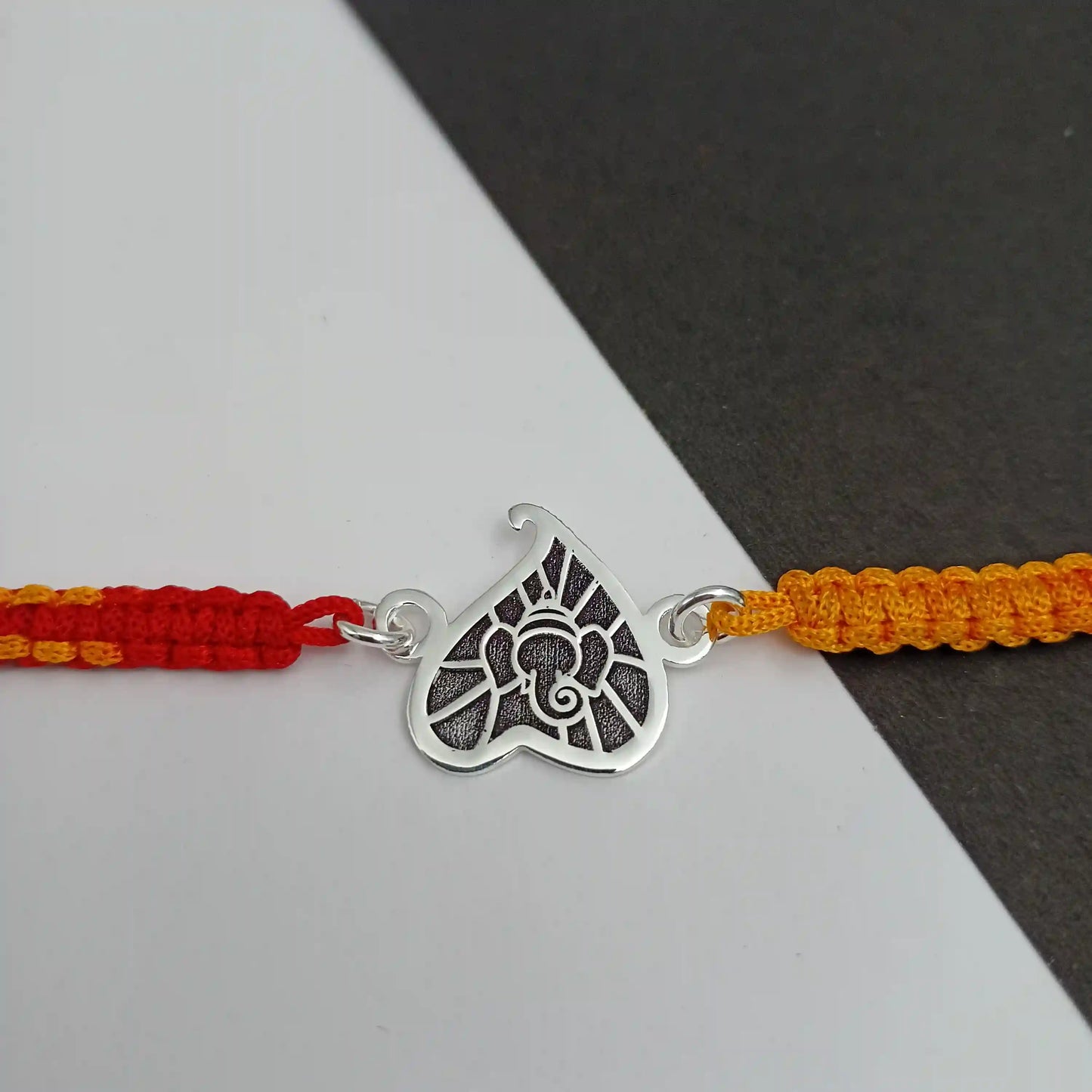 Silver Leaf Ganesha Rakhi