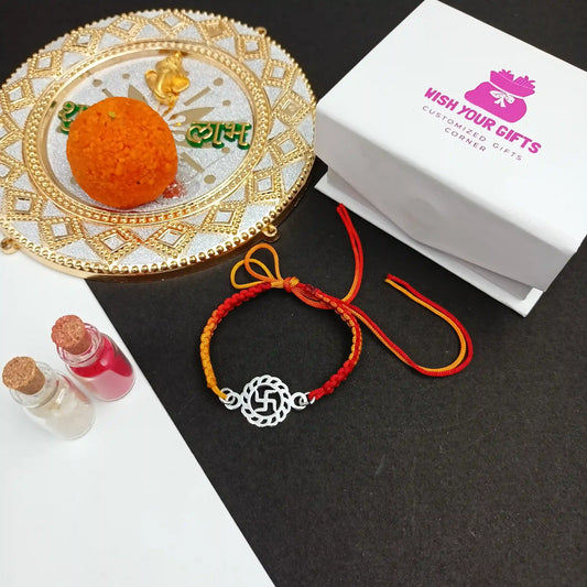 Silver Swastika Rakhi