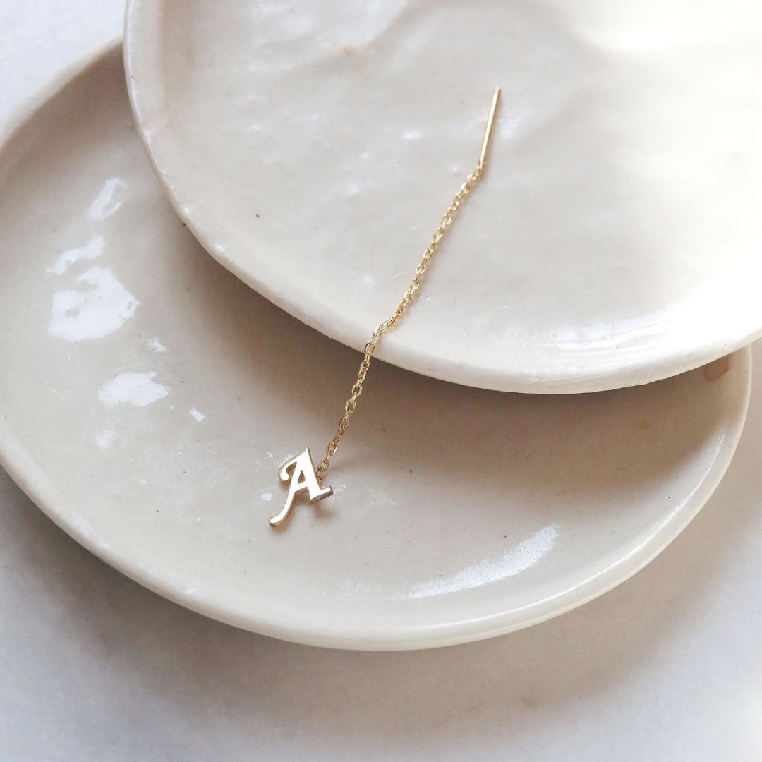 Tiny Initial Earring