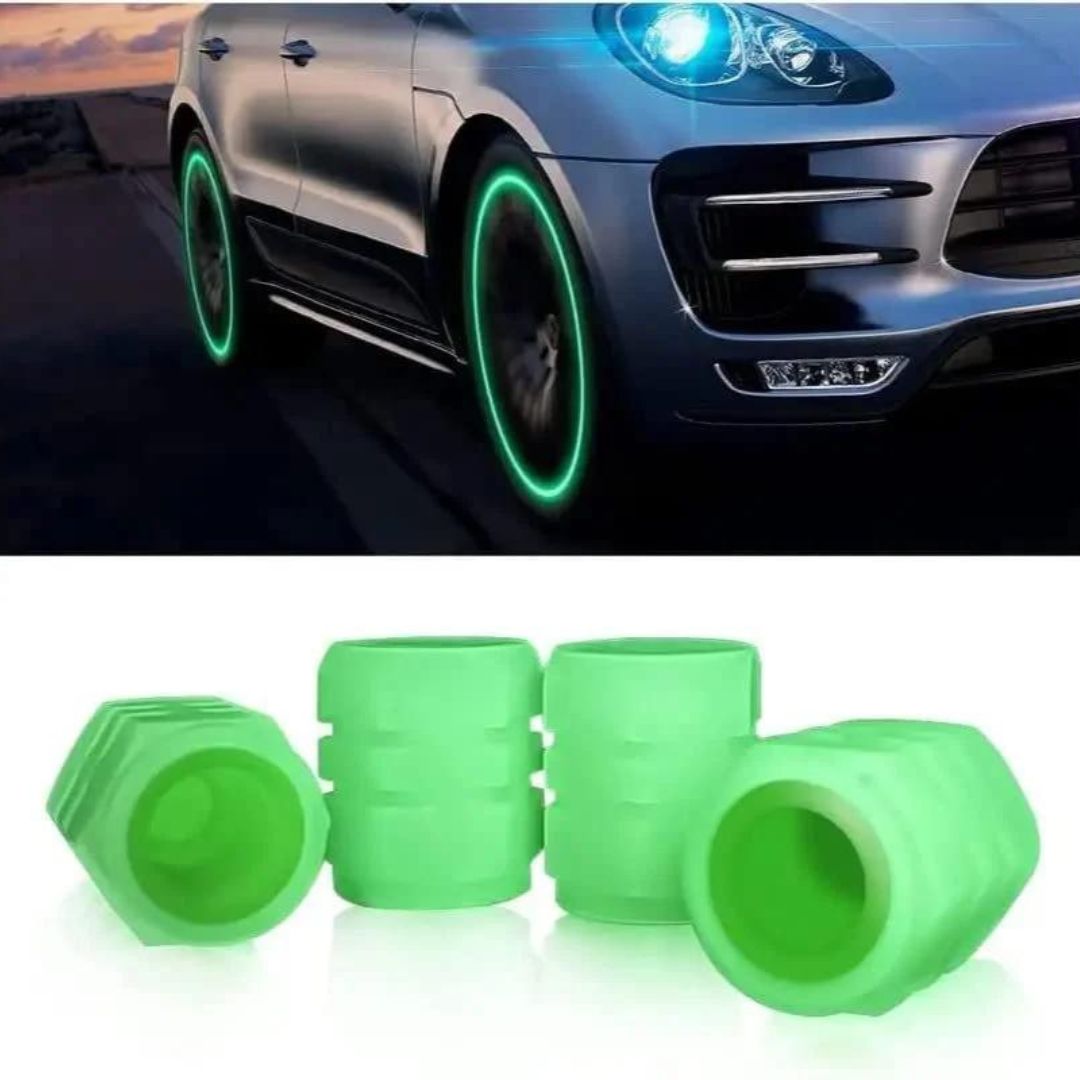 Tyre Valve Caps Luminous Glow Car Tire Air Stem Valve Cap