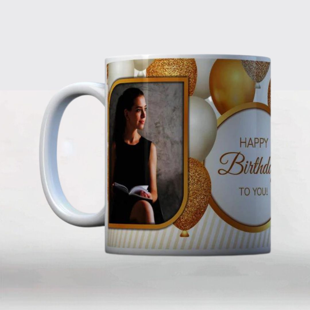 Happy Birthday Single Photo Decorative Mug