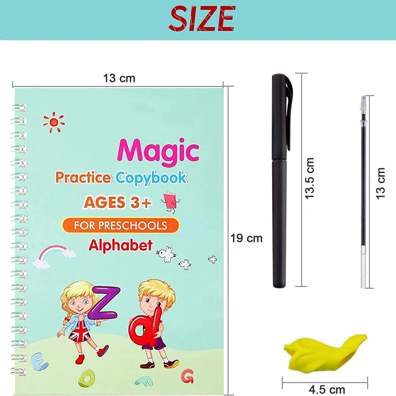 Magic copybooks for kids, ideal for practicing writing skills