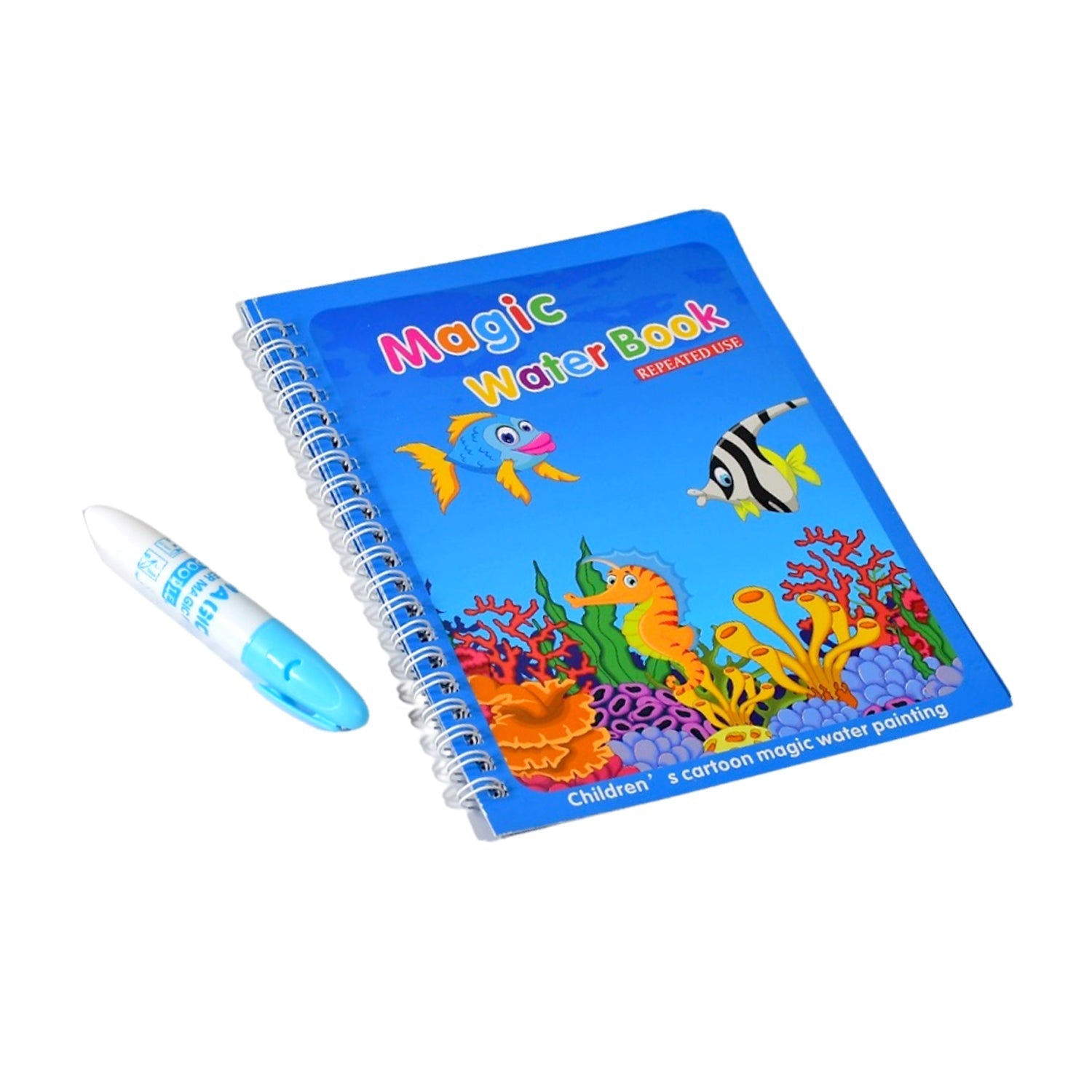 Water-based coloring book with magic pen